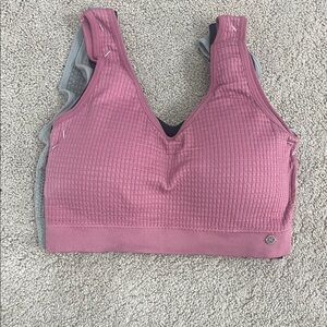 3 Bra Bundle Women's Pink, Gray, and black textured Sports Bra